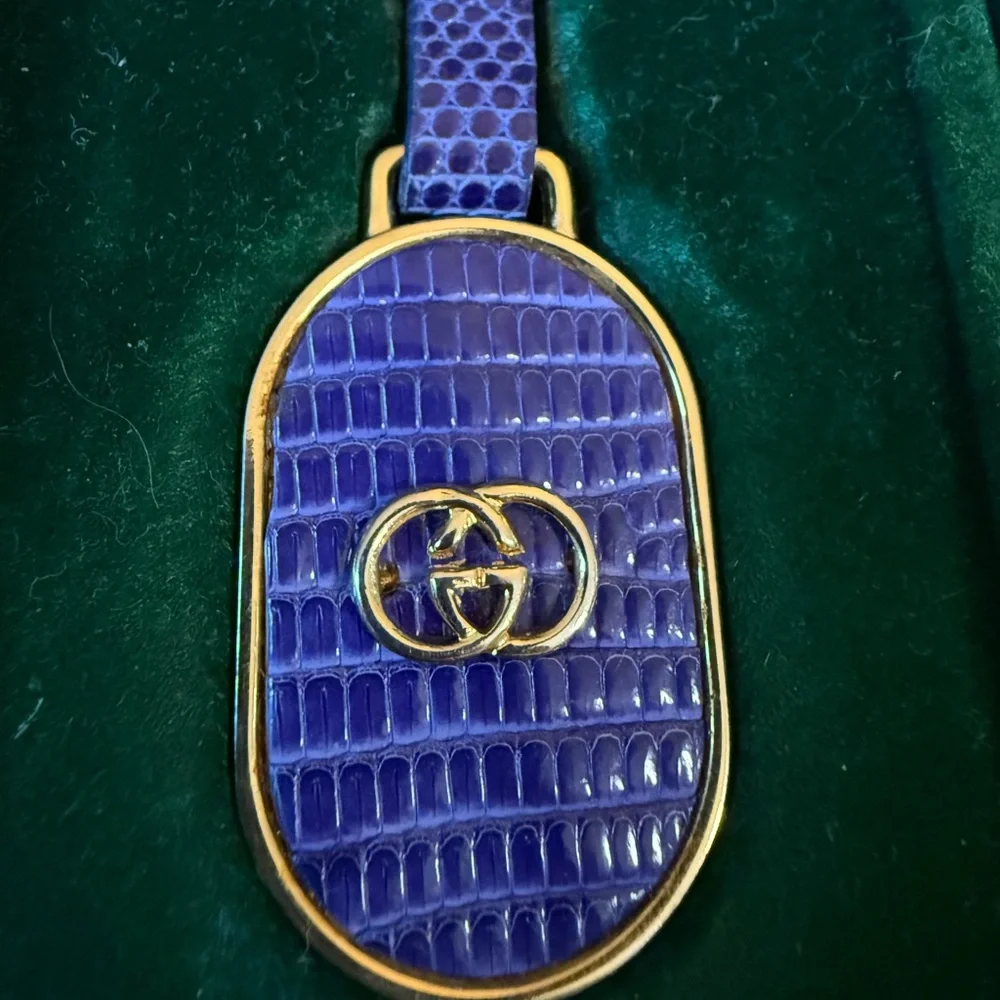 RARE Vintage Gucci Purple and Gold Bagcharm/keychain - Picture 3 of 6